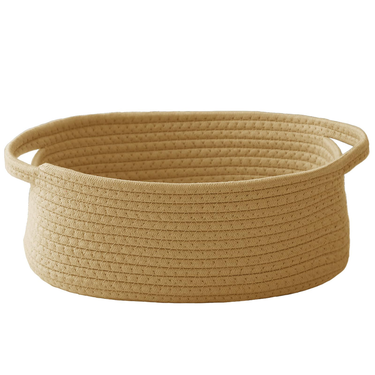 JMvicyroam woven basket small rope storage with handles, ideal for organized shelves