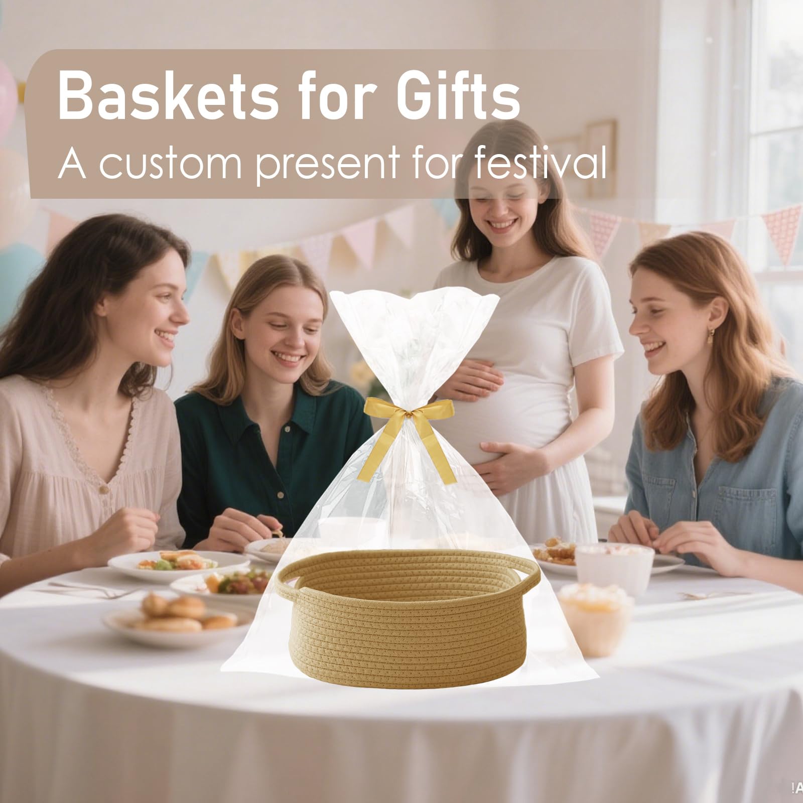 JMvicyroam woven basket toy bin ready for kids' playroom tidying