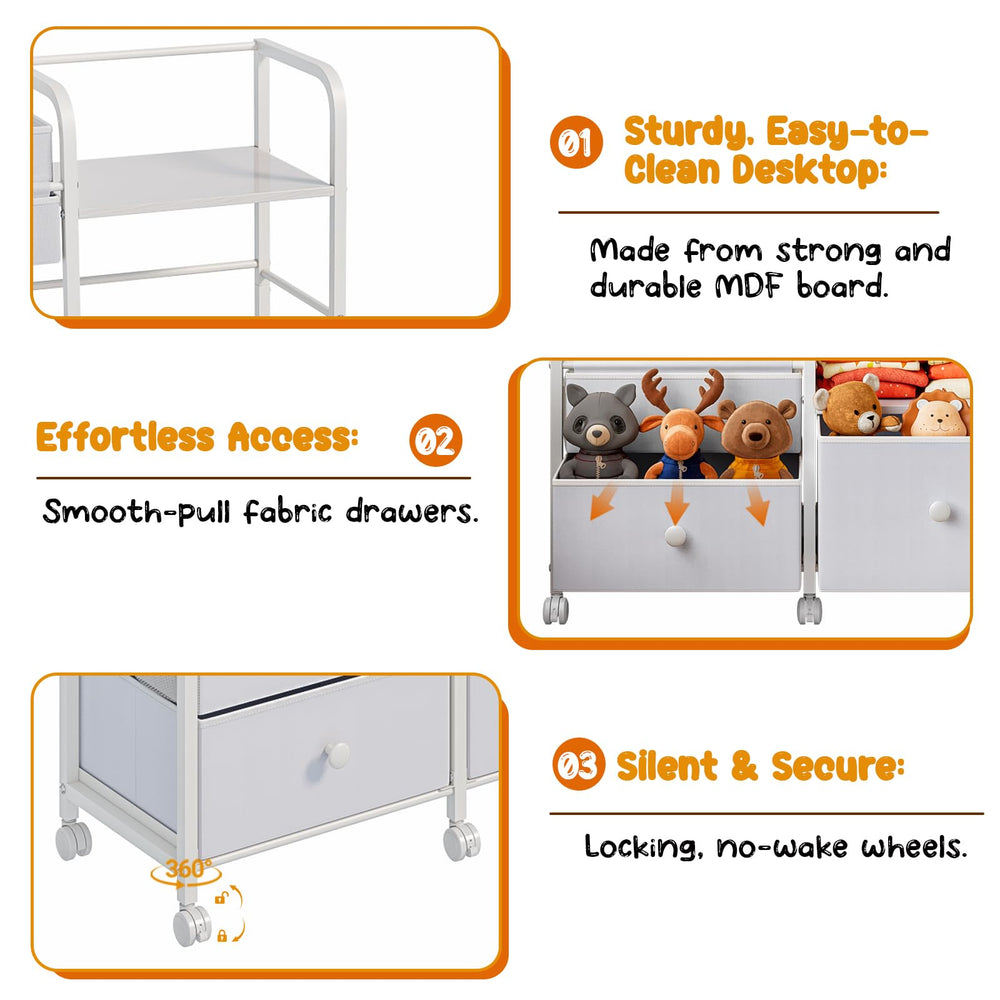 Jnancun durable Oxford fabric drawers protect items and are easy to clean