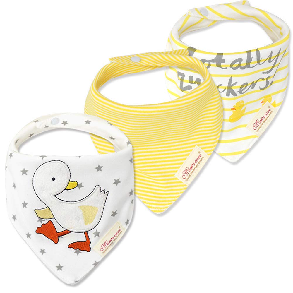 JN&LULU Star Duck bib bandana keeps drool off clothing and outfits; easy to wash.