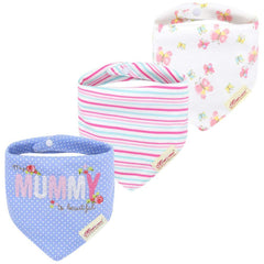 JN&LULU butterfly bibs pack 3 keeps drool clean and outfits tidy for everyday wear
