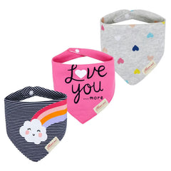 JN&LULU rainbow bandana bibs pack keeps drool off clothes and simplifies outfit changes.