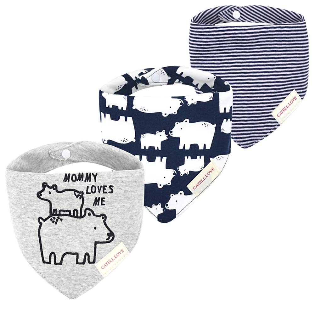 JN&LULU Polar Bear bibs pack keeps baby dry and stylish during drool moments