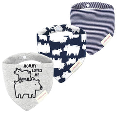 JN&LULU Polar Bear bibs pack keeps baby dry and stylish during drool moments