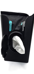 JNut3D bathroom wipes dispenser front view in black with vintage style and easy access
