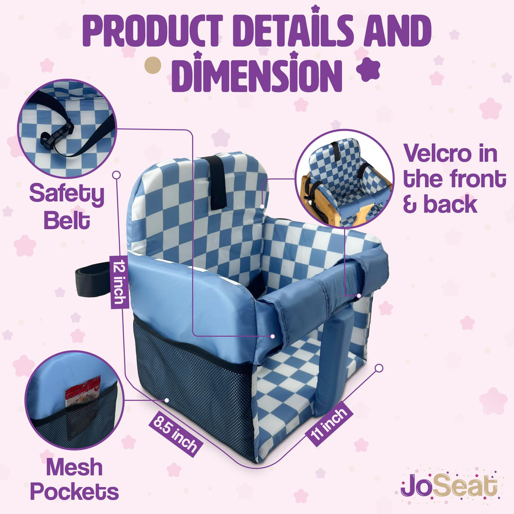 JoSeat adjustable straps detail highlighting snug cart fit