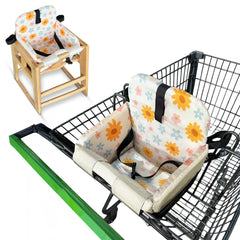 JoSeat floral shopping cart cover front view with secure fit for most carts