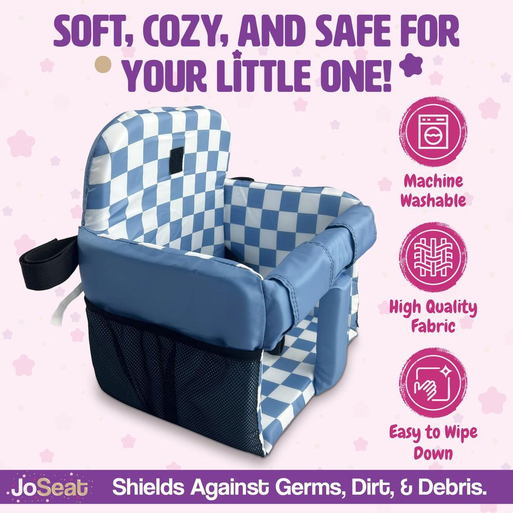 JoSeat multi-use cover ready for high chair or park swing applications