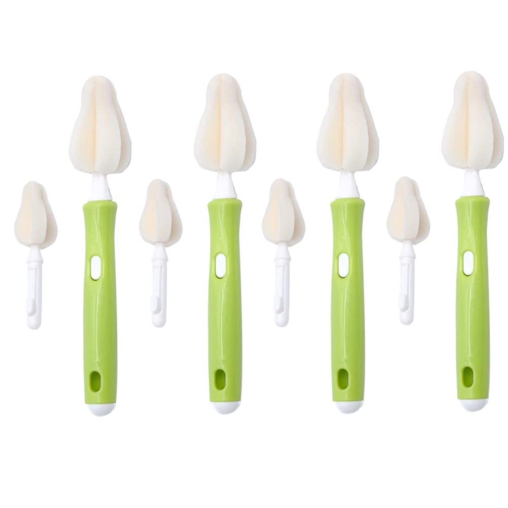 Joayuezo 8pcs milk bottle brushes pack for thorough bottle and accessory cleaning