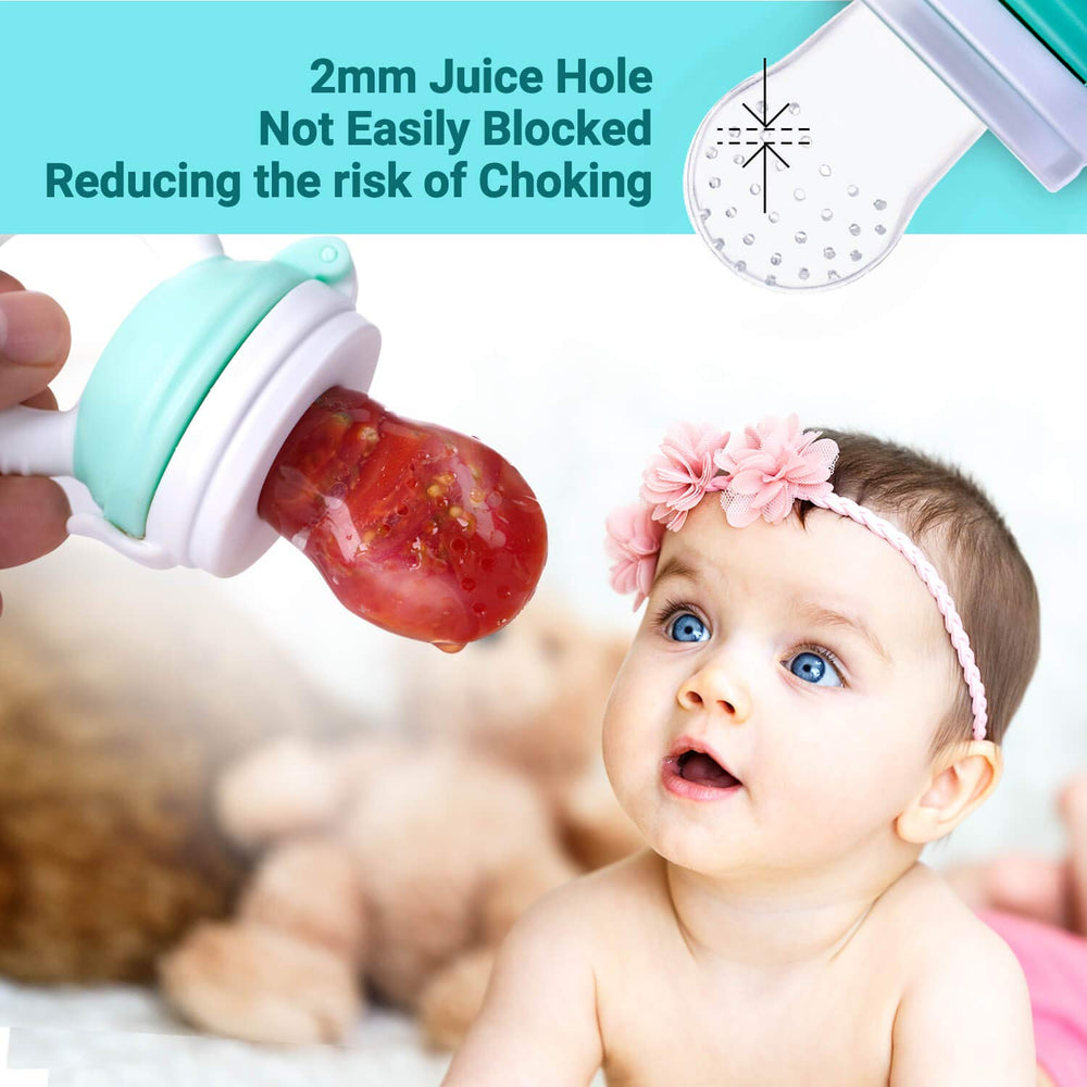 Jochebed six-pack silicone pouches cyan enabling fruits, vegetables, or ice options.