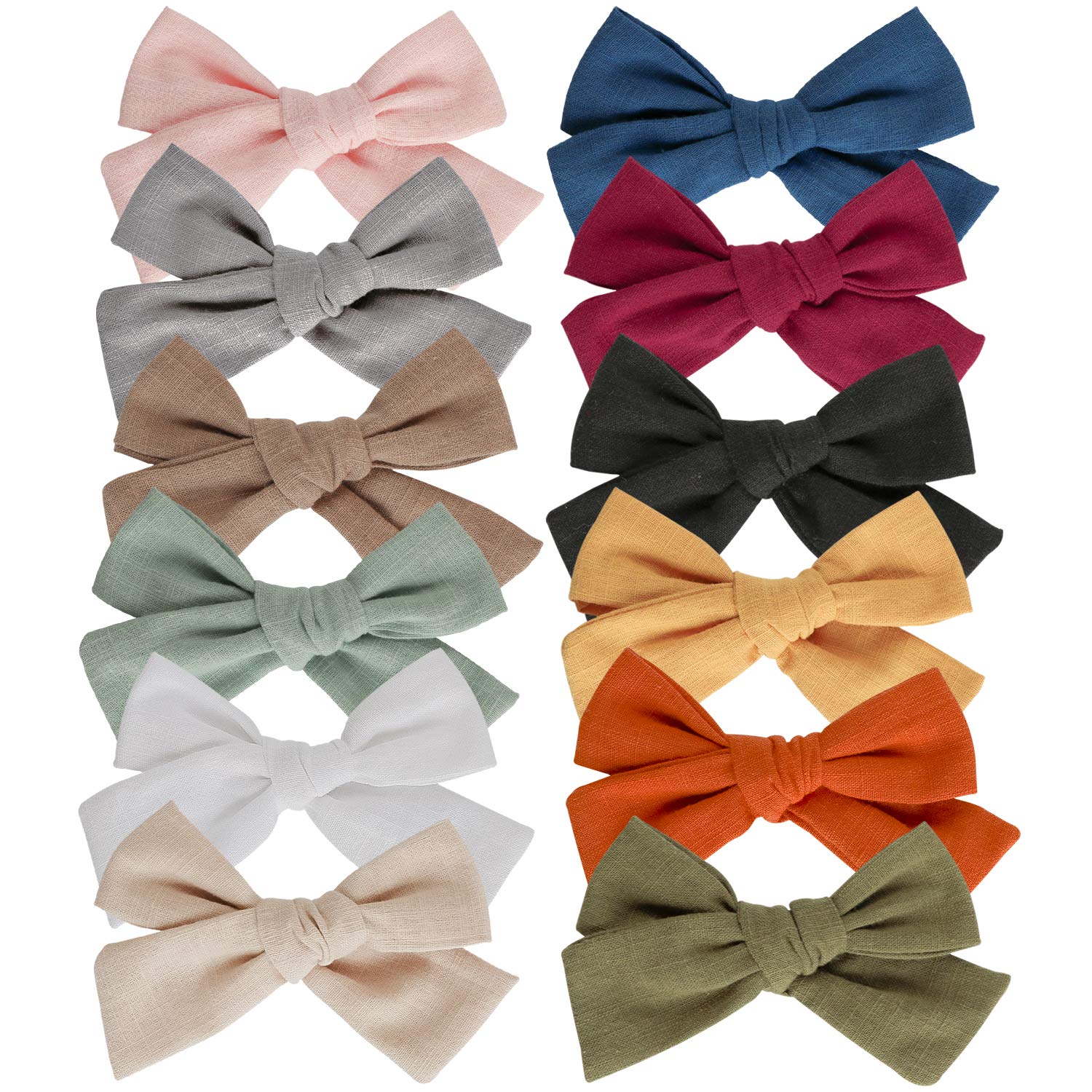 JoCoDesigns baby girl hair clips display 12-color assortment for versatile styling and coordinated outfits.