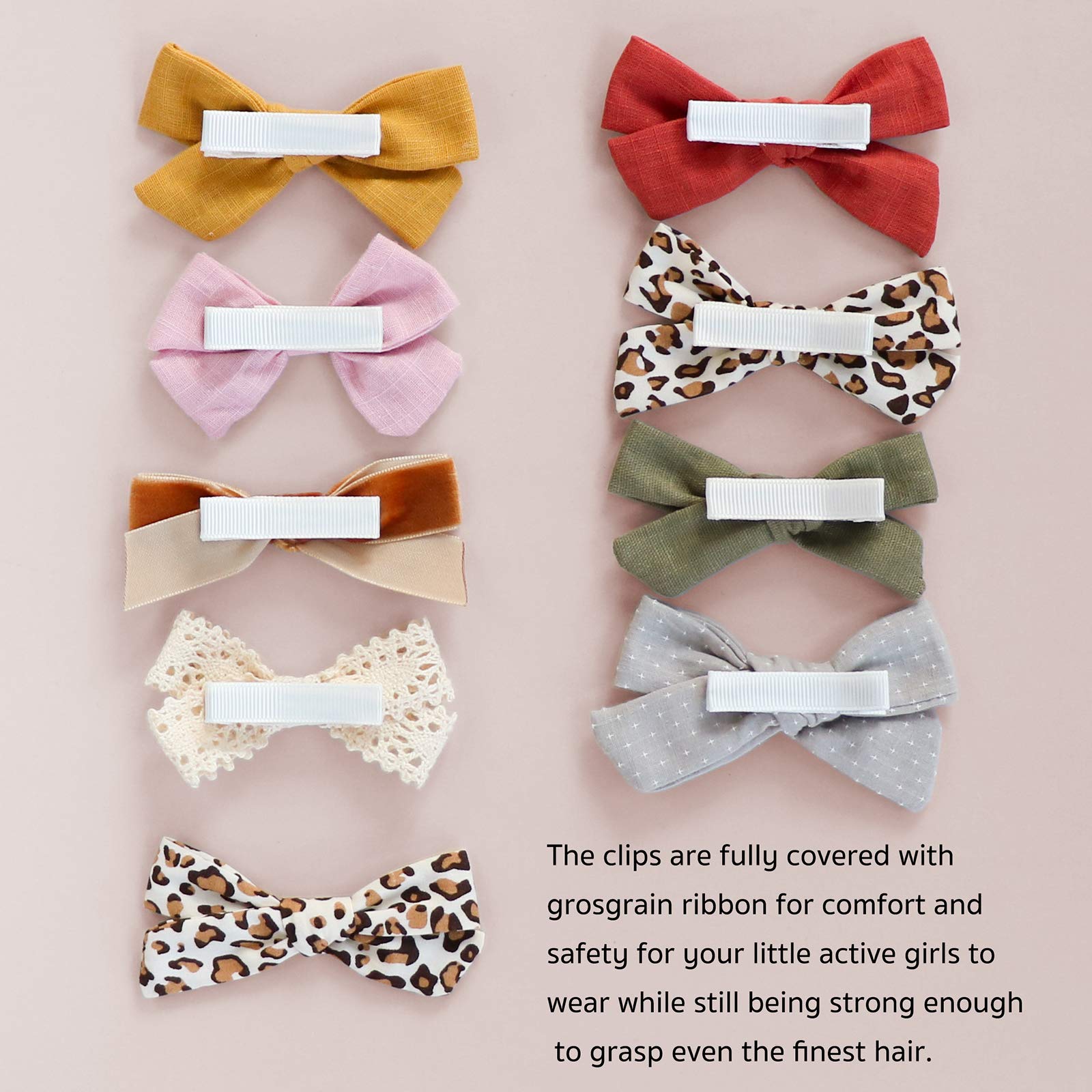 JoCoDesigns gray linen bow clip blends with cool-tone looks and stays in place