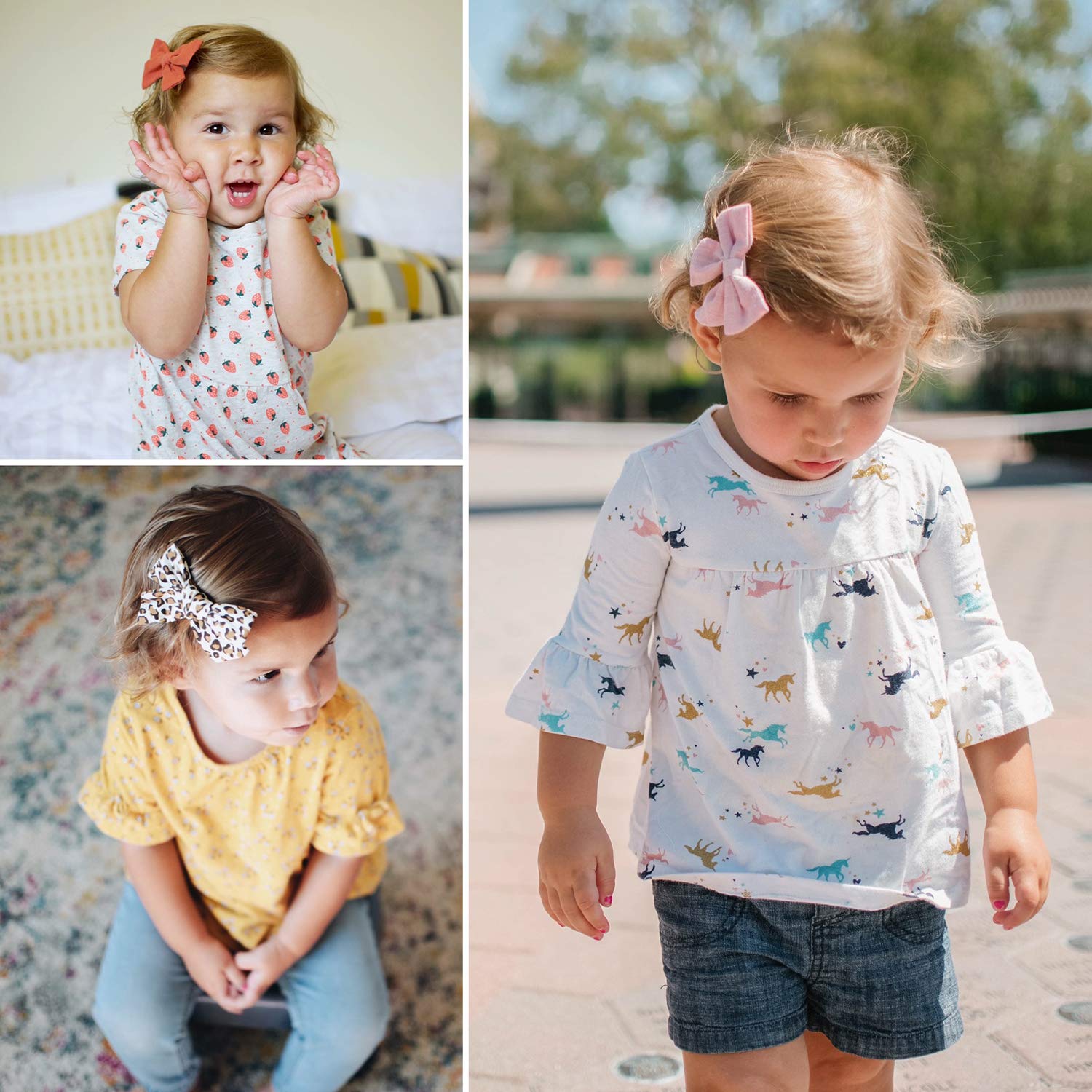 JoCoDesigns floral bow clip with delicate dress-up flair