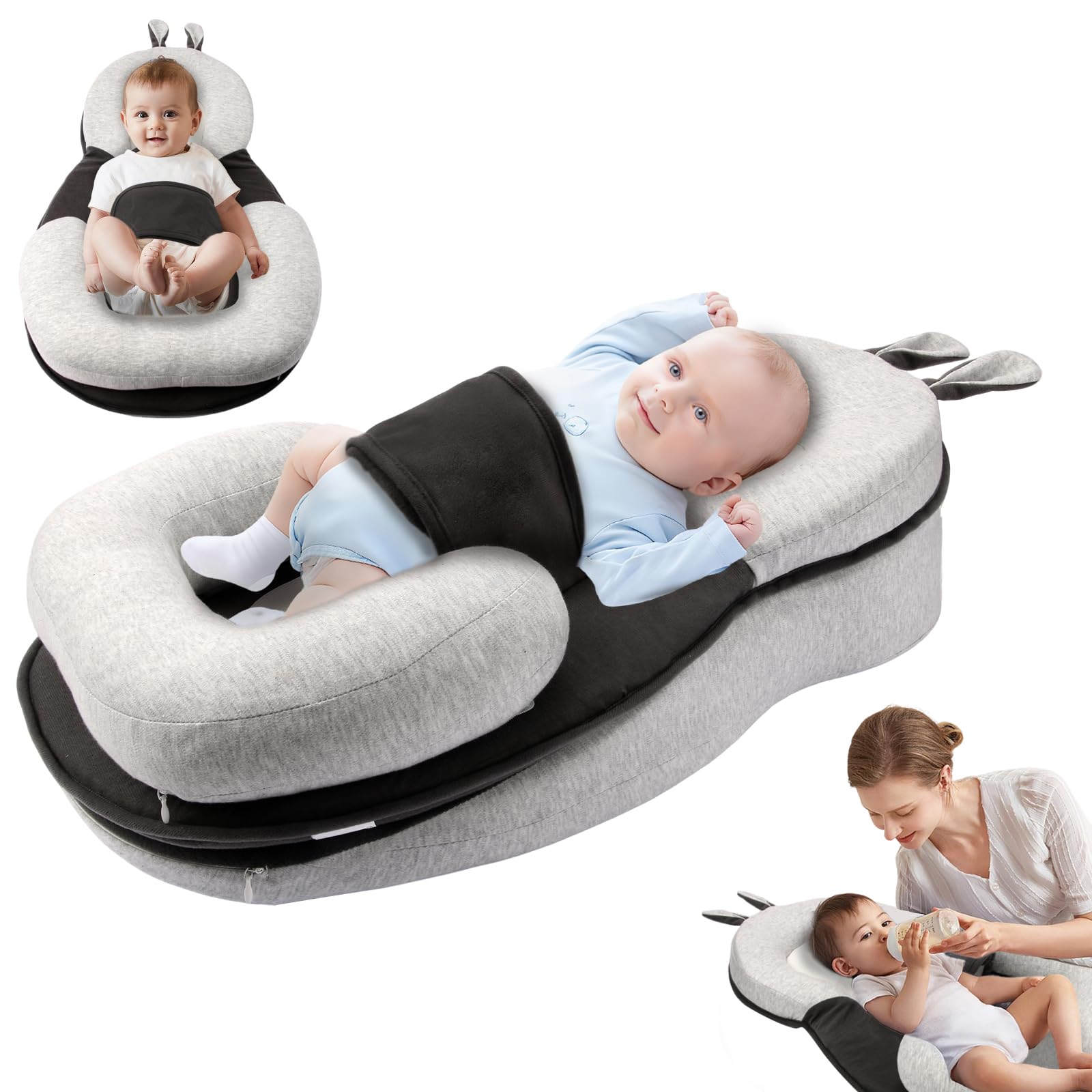 Joehea Baby Lounger main setup highlights compact, portable comfort for parents