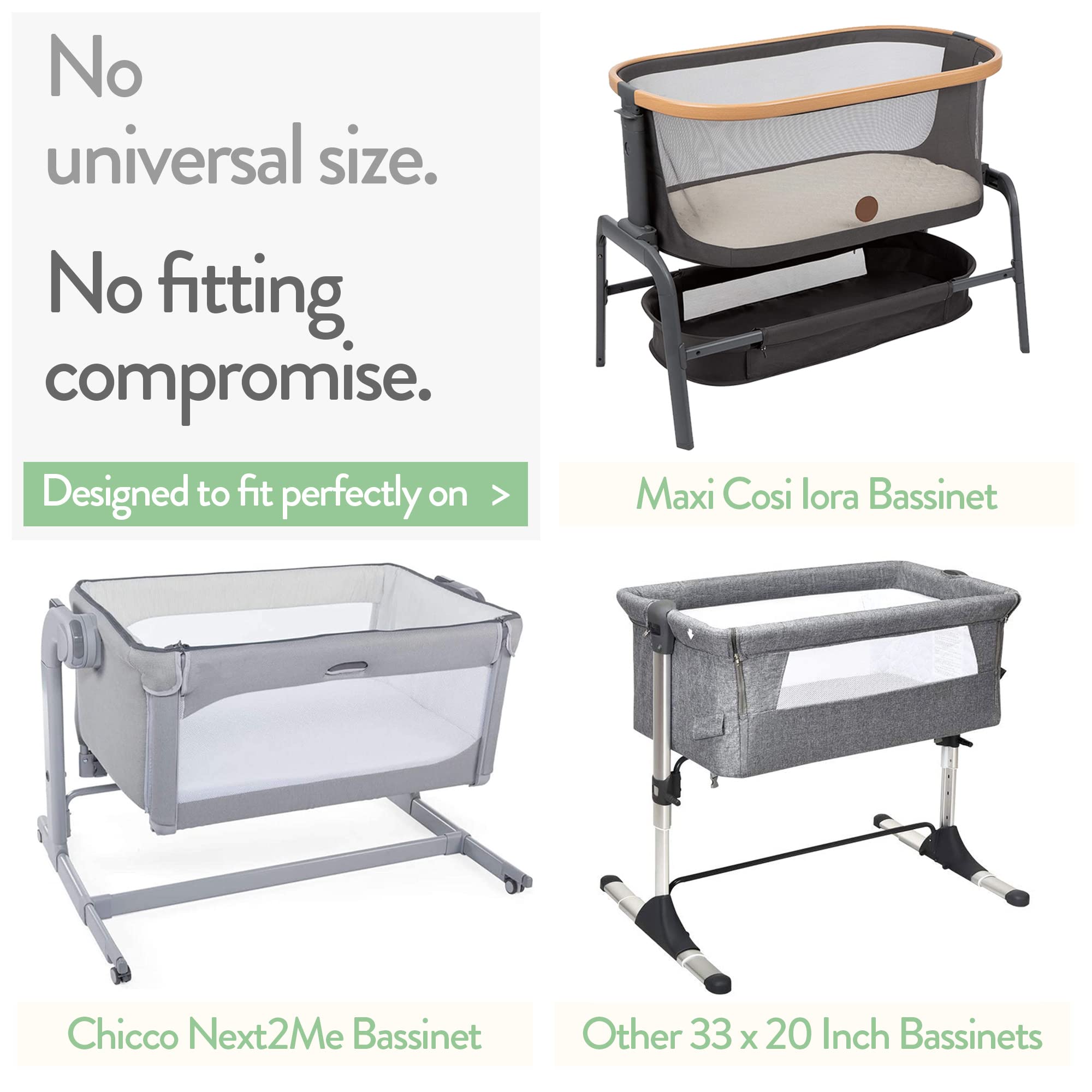 Joey + Joan two-pack bassinet sheets in packaging demonstrating convenient rotation