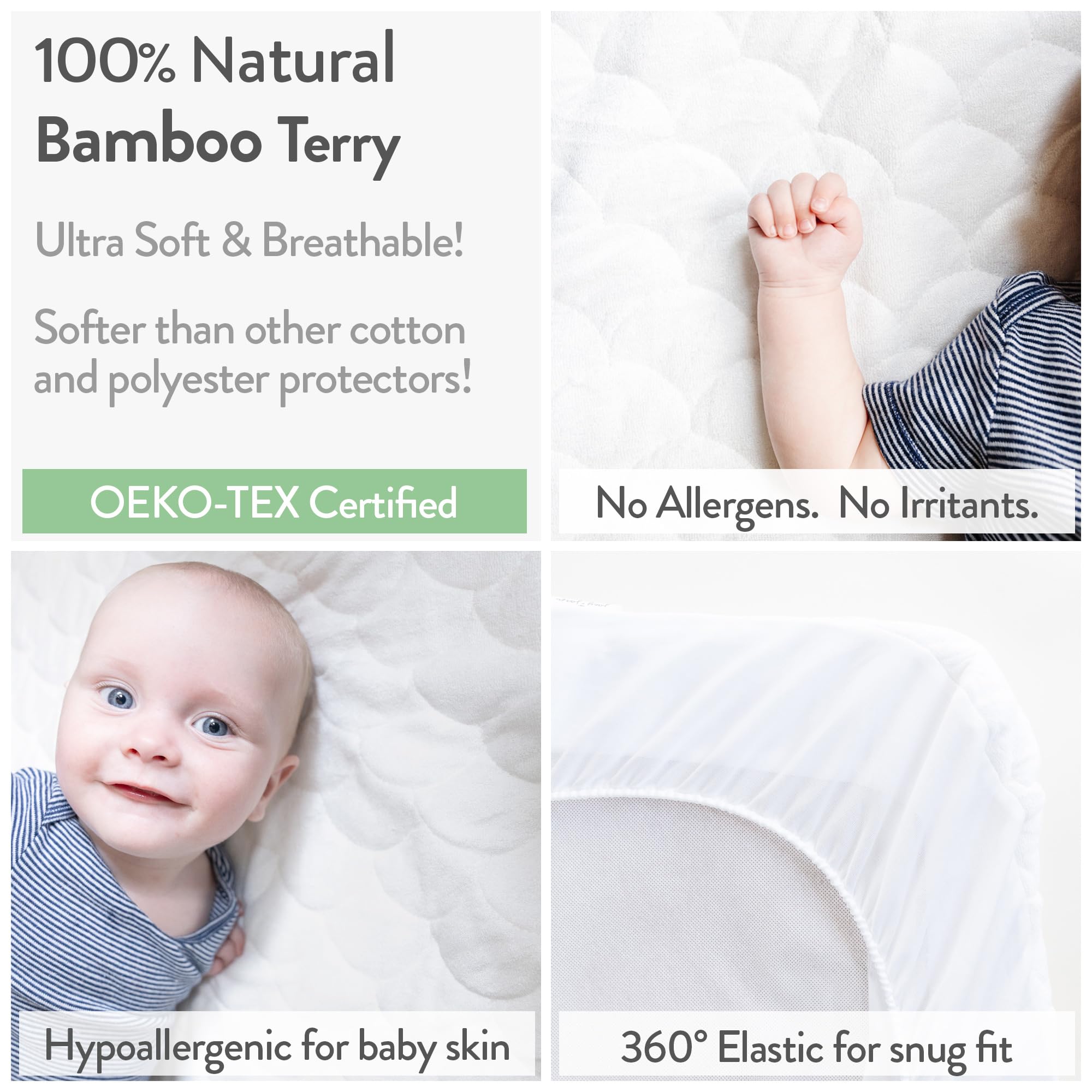 Joey + Joan bamboo viscose terry bassinet cover offers ultra-soft sleep surface.