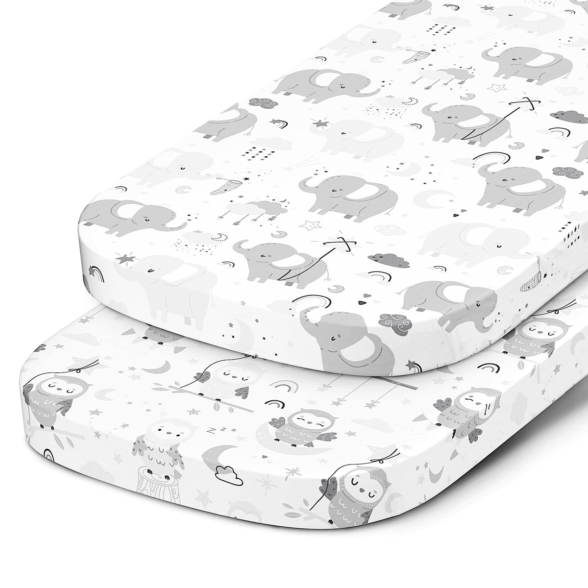 Joey + Joan bedside sleeper sheet close-up highlighting soft jersey cotton texture for baby comfort