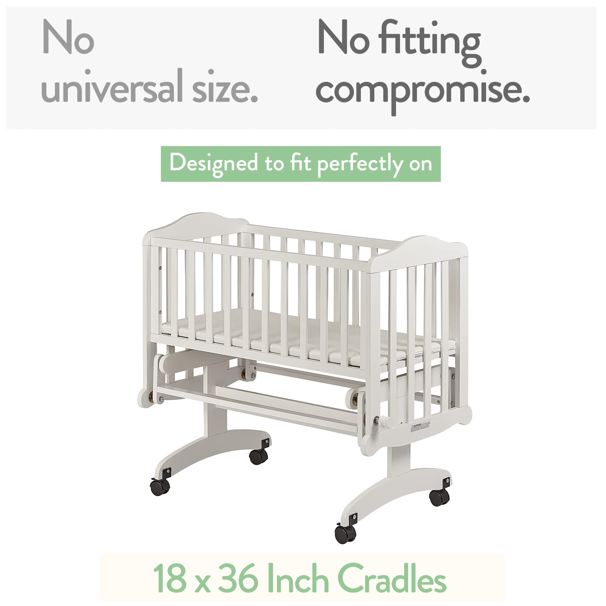 Joey + Joan cradle sheets breathable jersey fabric promotes sweat-free comfort for baby.