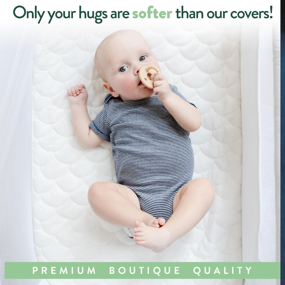 Joey + Joan quiet, crinkle-free fabric minimizes sleep disturbances for baby.
