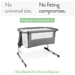 Joey + Joan fitted bassinet sheet delivers a snug slip-free Beside-Me Dreamer fit.
