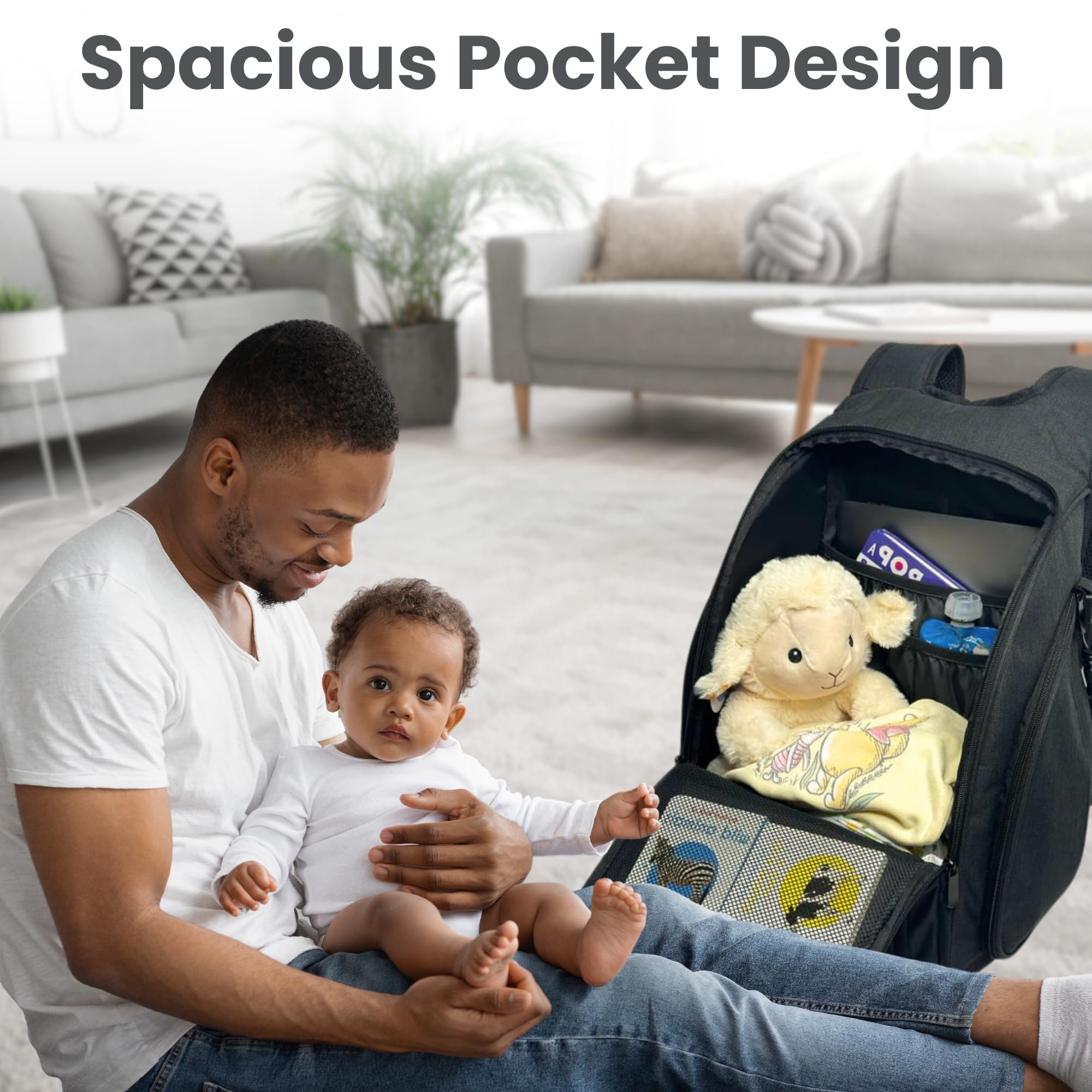 JOHAR diaper backpack stroller straps enable flexible carrying on walks
