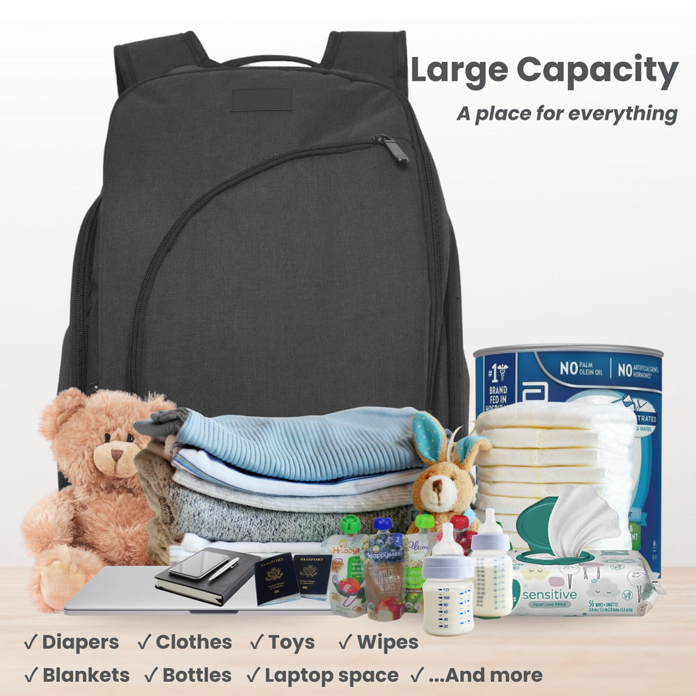 JOHAR diaper backpack with waterproof fabric to protect contents in wet conditions