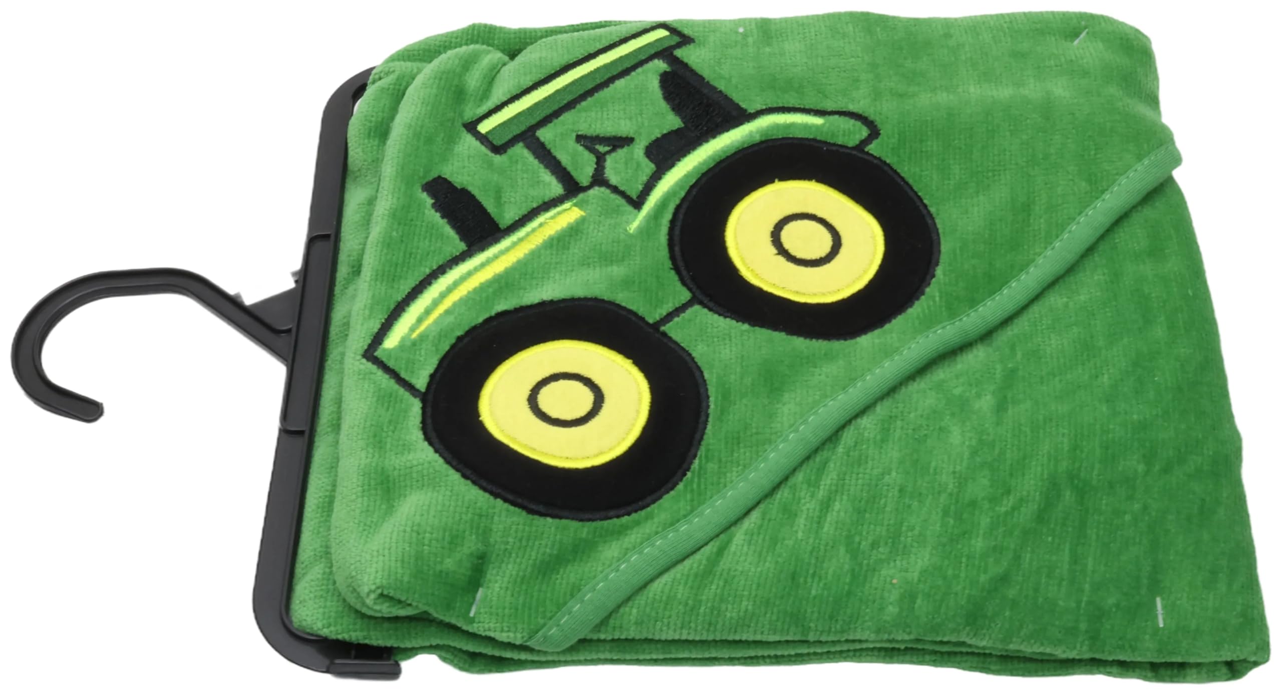 John Deere infant towel size 30x30 inches for easy wrapping.