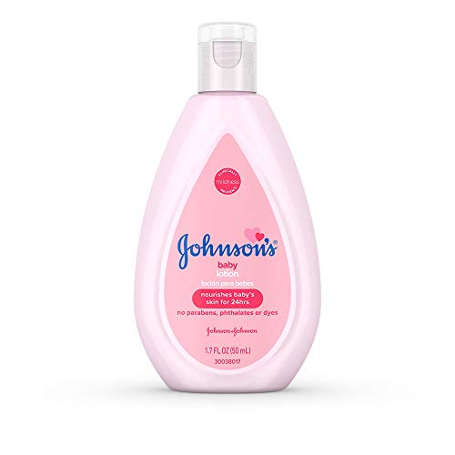 Johnson's Baby Lotion coconut oil formula for 24-hour moisturization.