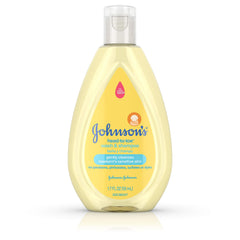 Johnson & Johnson head-to-toe tearless baby wash bottle pour for gentle cleansing during bath