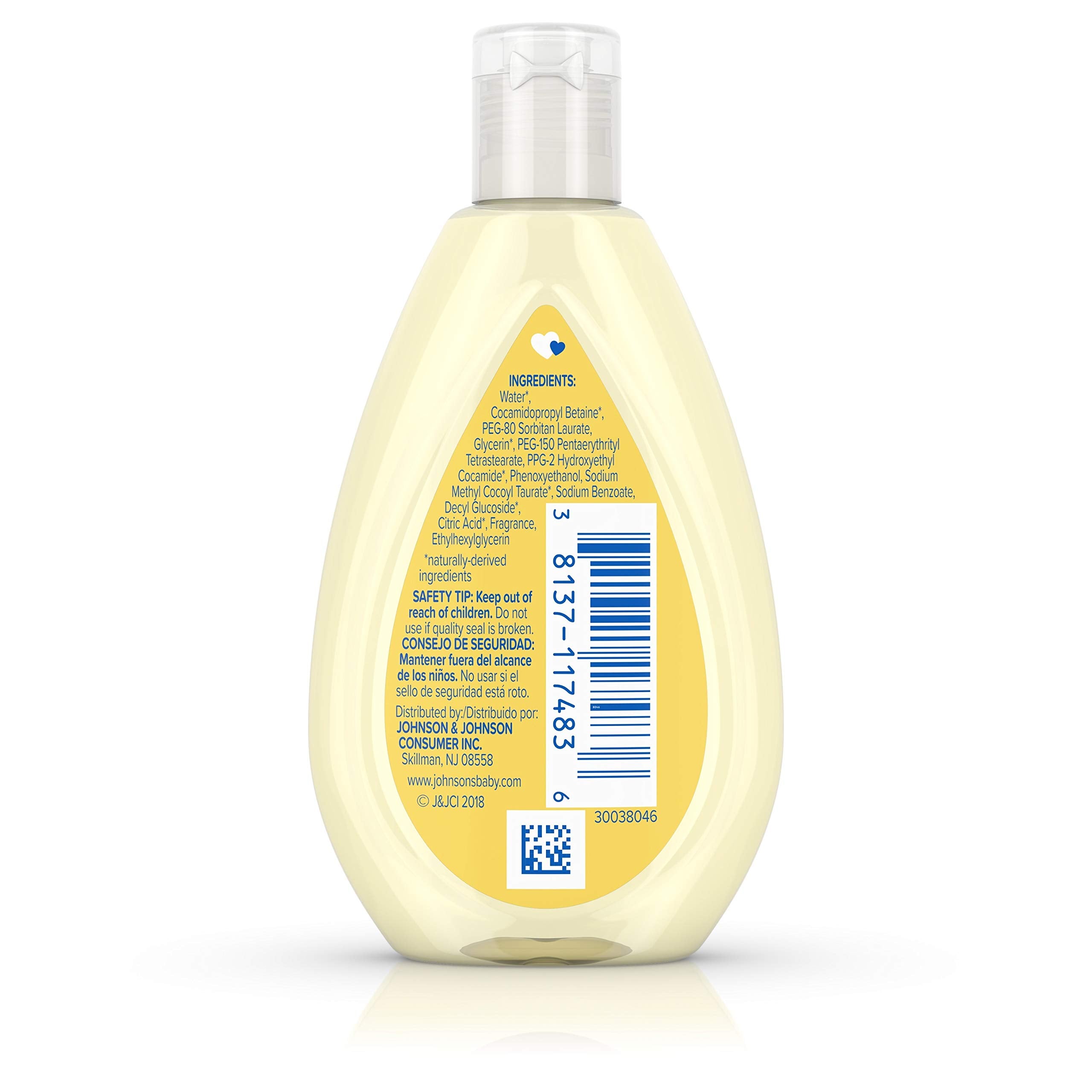 Johnson & Johnson tearless formula helps keep eyes comfortable during bath time