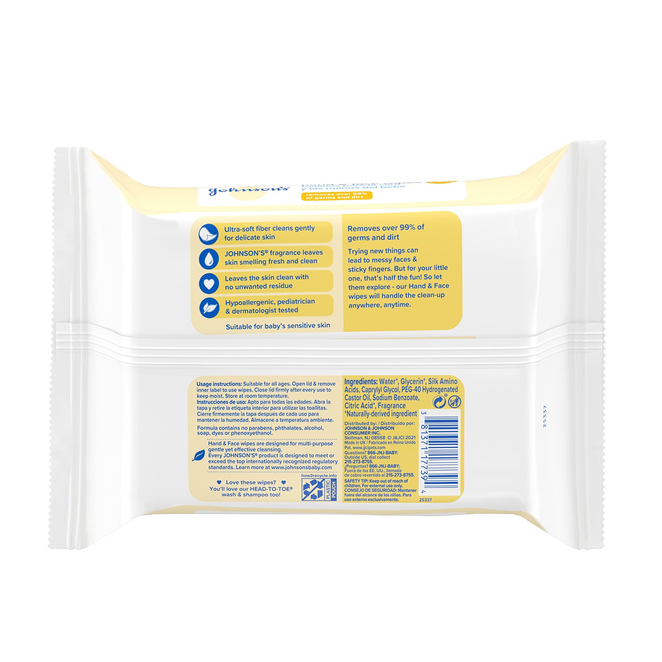 Johnson & Johnson travel four-pack display emphasizes portability for busy families.