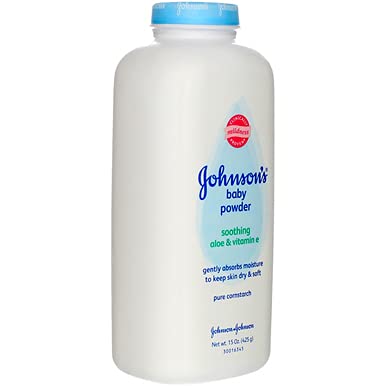 Johnson's Aloe and Vitamin E baby powder hypoallergenic formula with cornstarch