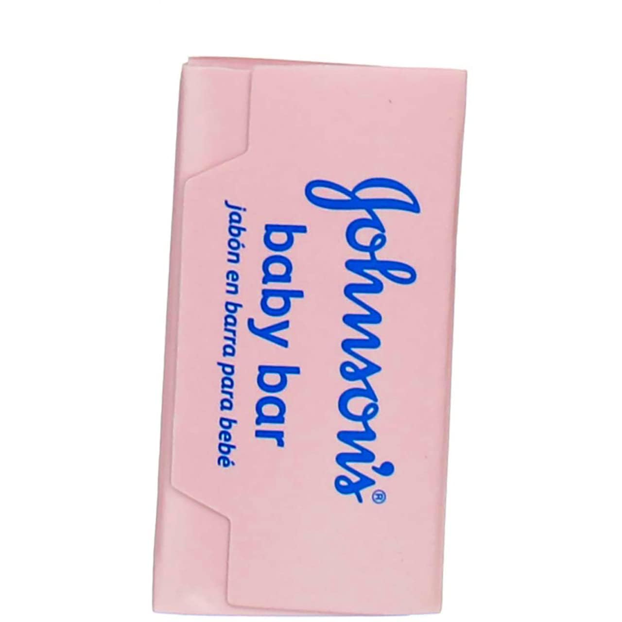 Johnson's baby bar soap grip design eases bath-time cleansing.