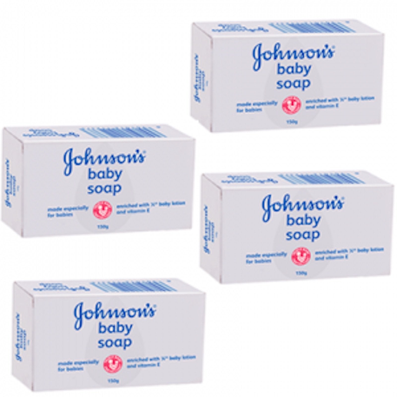 Johnson's Baby Bar Soap White pack of 4 for gentle moisture during bath.