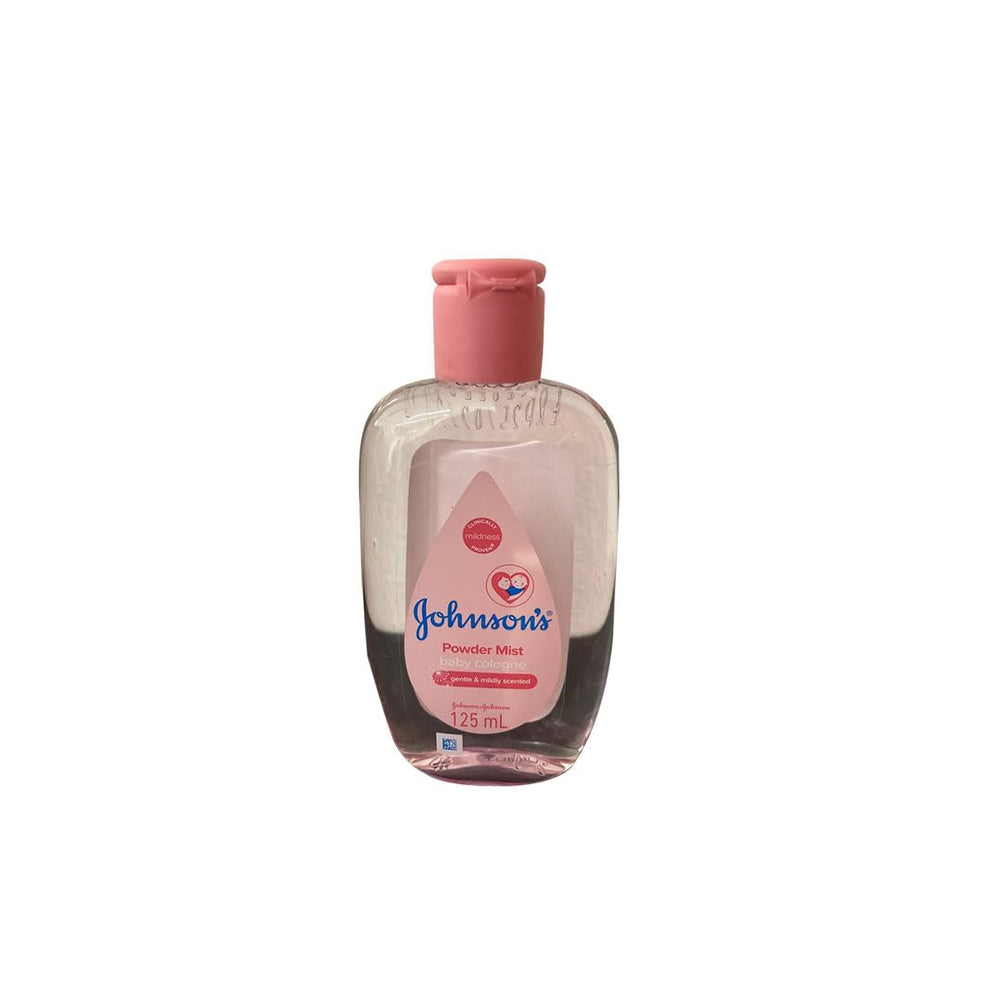 Johnson's Baby Cologne Powder Mist 125ml bottle front with gentle fragrance for daily care
