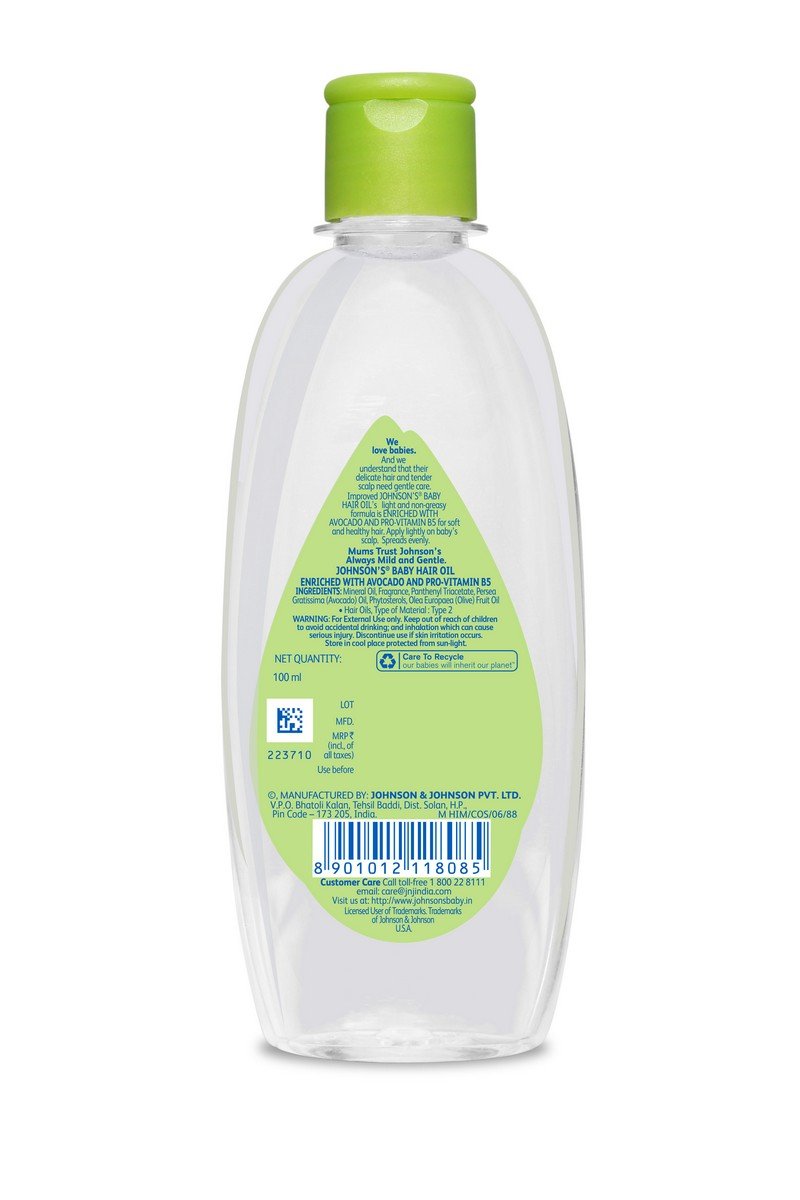 Johnson's Baby Hair Oil 100ml pour for easy, gentle application