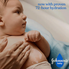 Johnson's Baby Lotion aloe vera and vitamin B5 highlight soothing moisture for sensitive skin.