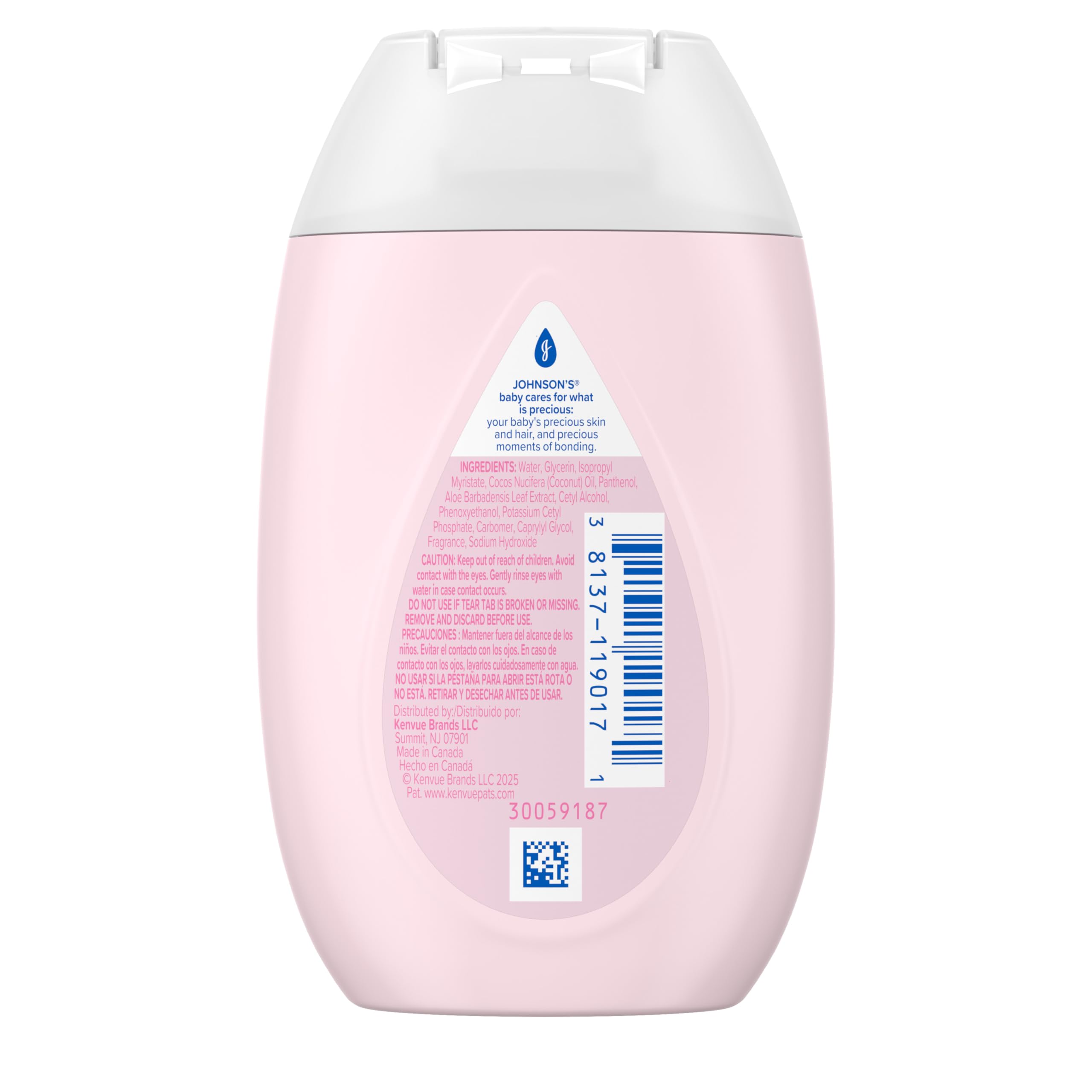 Johnson's Baby Lotion massaged on baby's arm shows moisturized, protected skin.