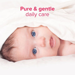 Johnson's Baby Lotion texture swirl illustrating creamy consistency for easy application.
