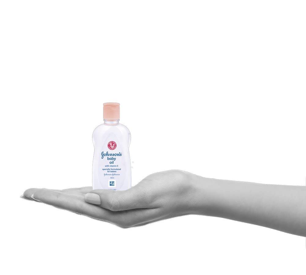 Johnson's Baby Massage Oil silky texture on baby's skin for a smooth massage.