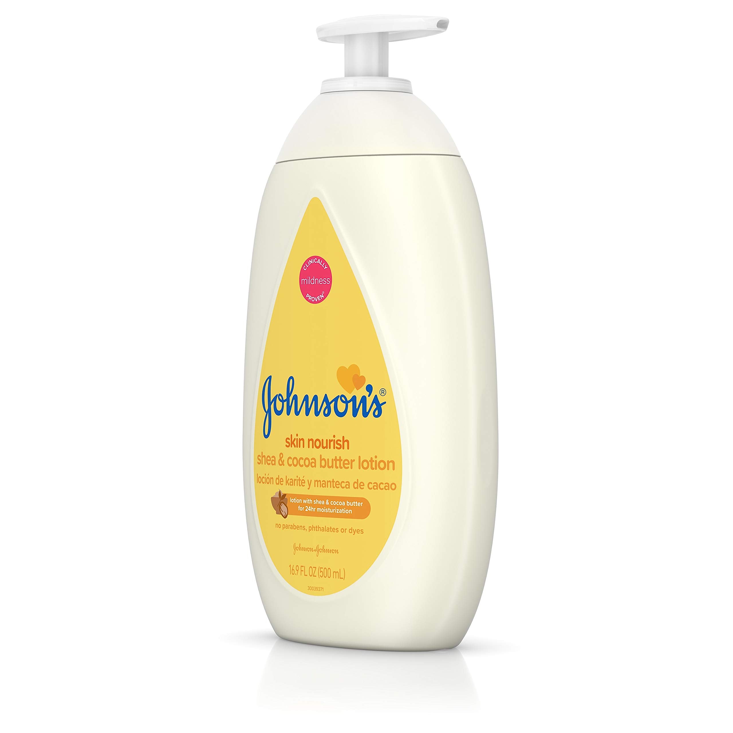 Johnson's Baby Lotion texture closeup demonstrates light, non-greasy feel