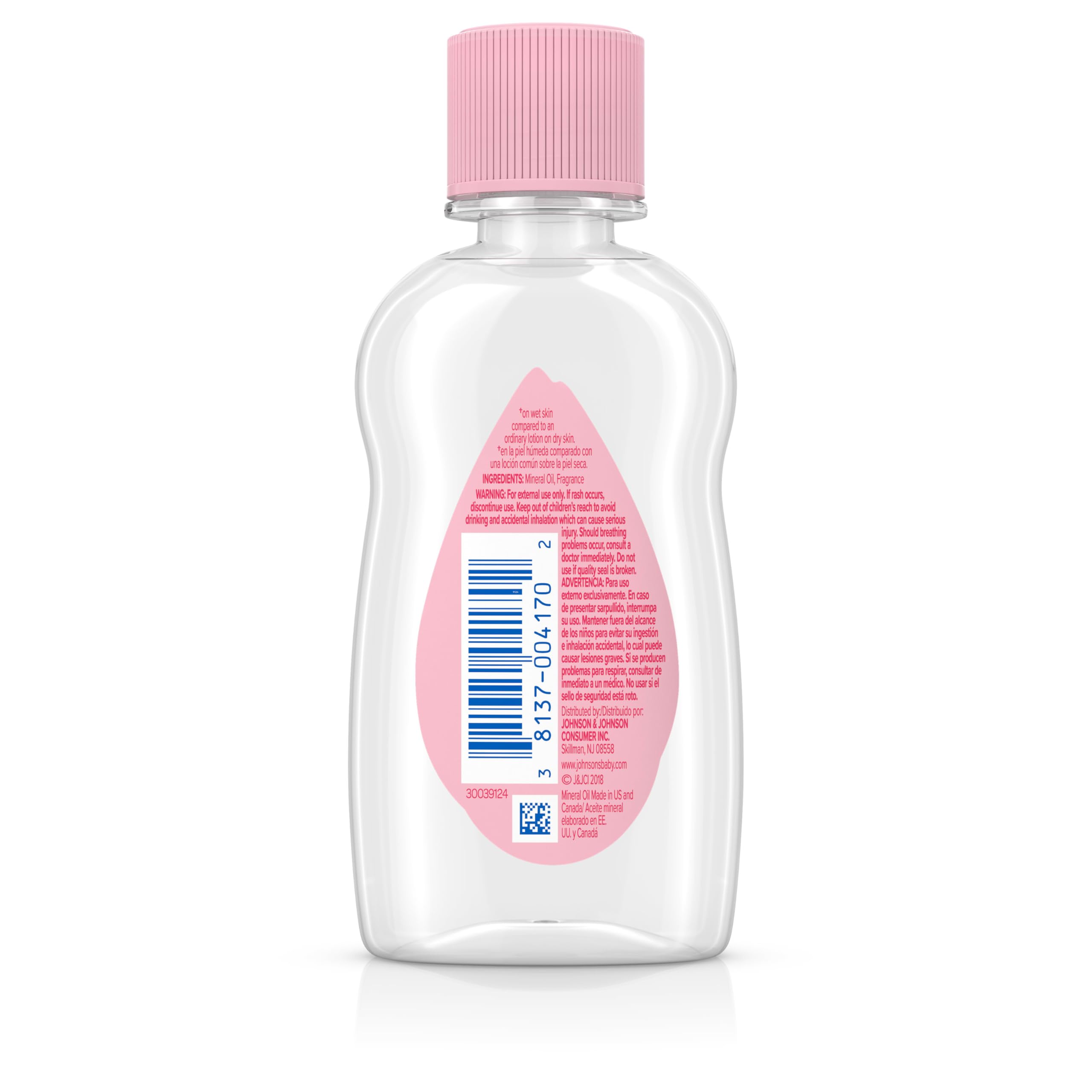 Johnson's Baby Oil 3oz packaging ready for on-the-go use