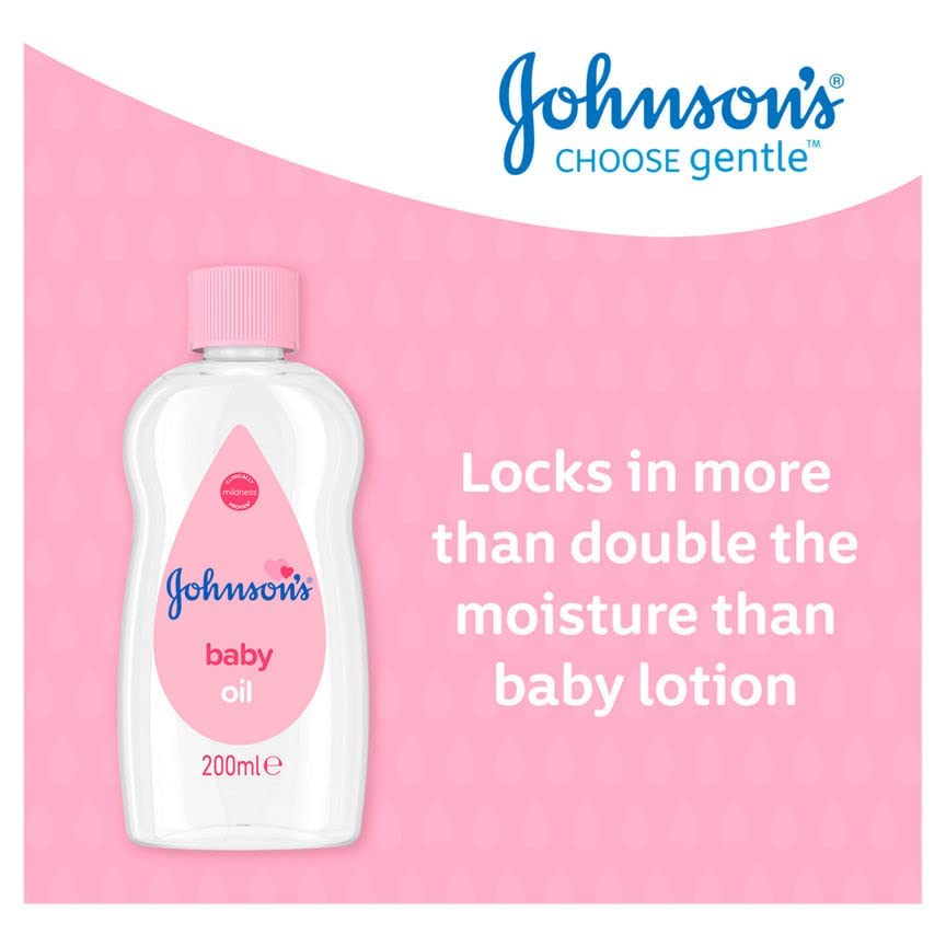 Johnson's Baby Oil for kids relaxing routine with calming touch.