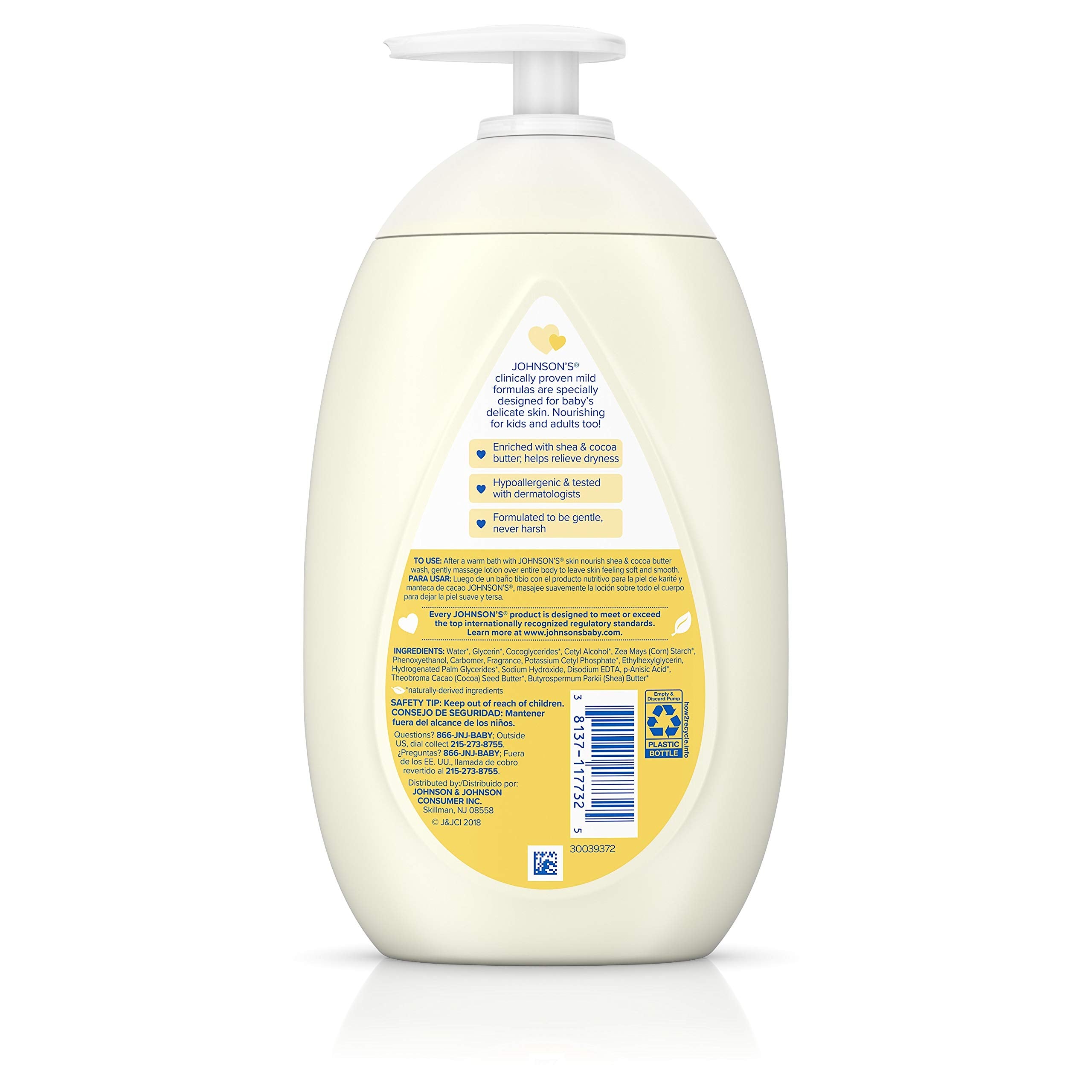 Johnson's Baby parent applying lotion to child after bath for routine care