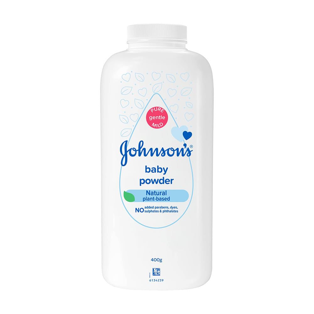 Johnson's Baby Powder 400g jar front for easy daily use on baby skin.