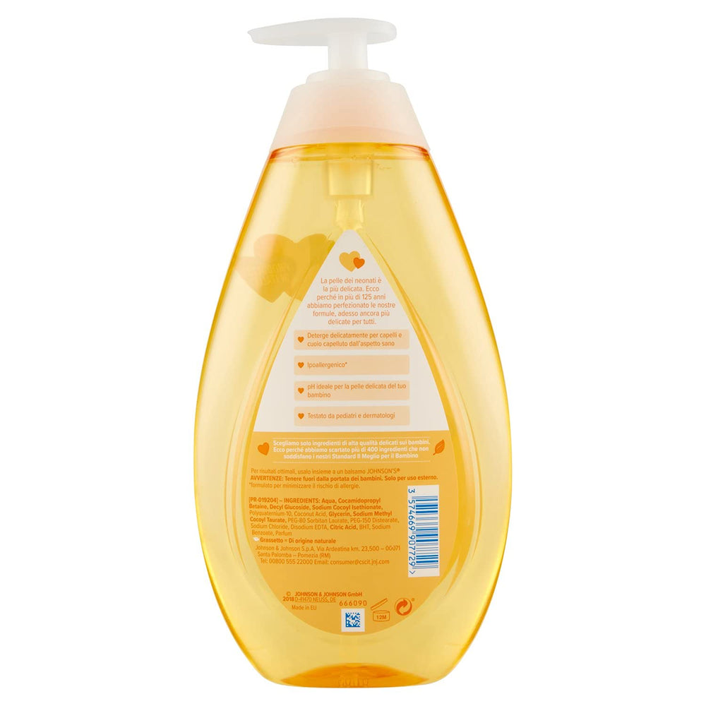 Johnson's Baby Shampoo lather creating rich foam for soft hair.