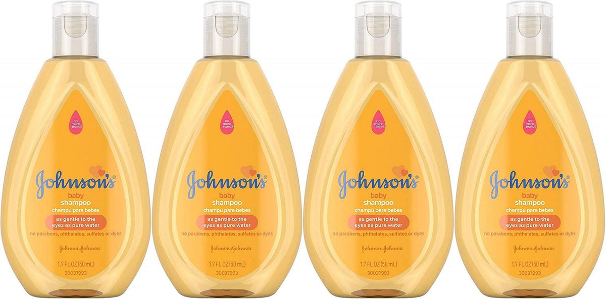 Johnson's Baby Shampoo travel-size bottles for gentle, easy detangling on the go.