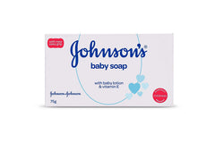 Johnson's Baby Soap bar close-up, gentle cleansing for delicate baby skin
