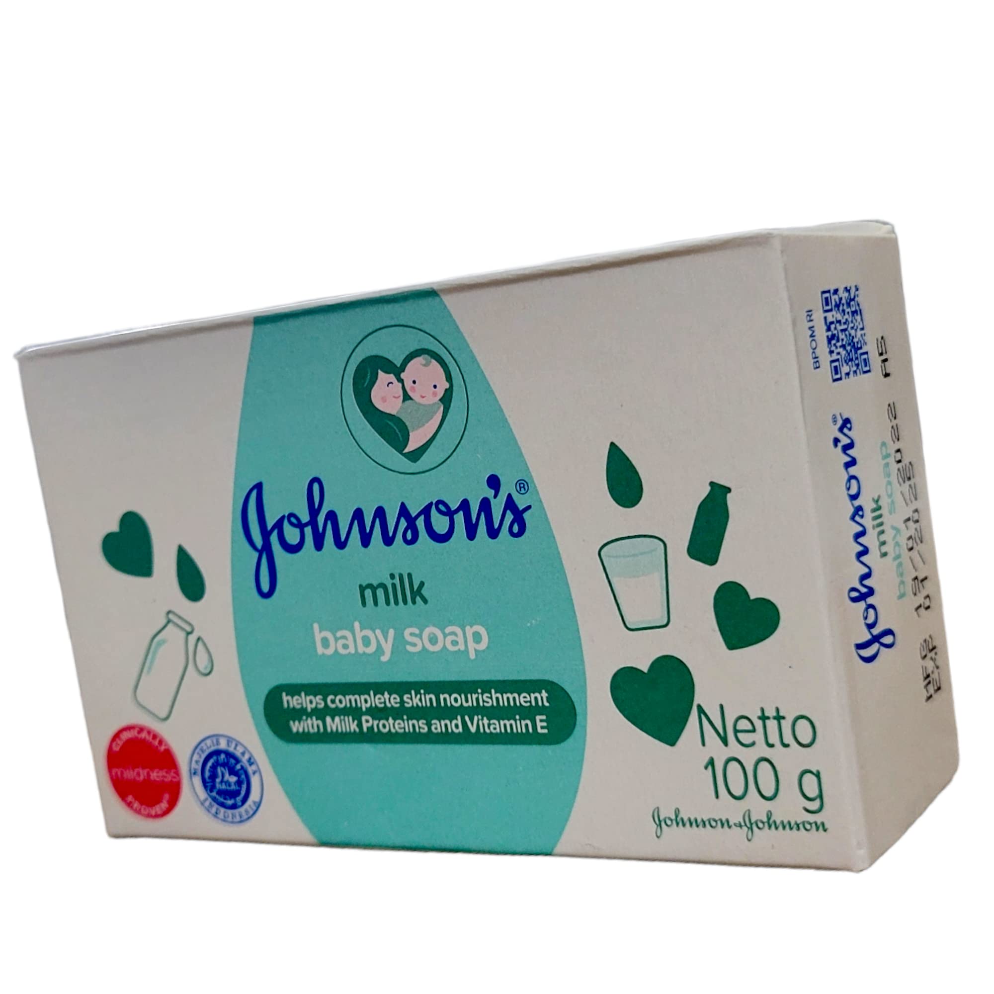 Johnson's Baby Soap Milk in bath time use image suggesting easy rinsing