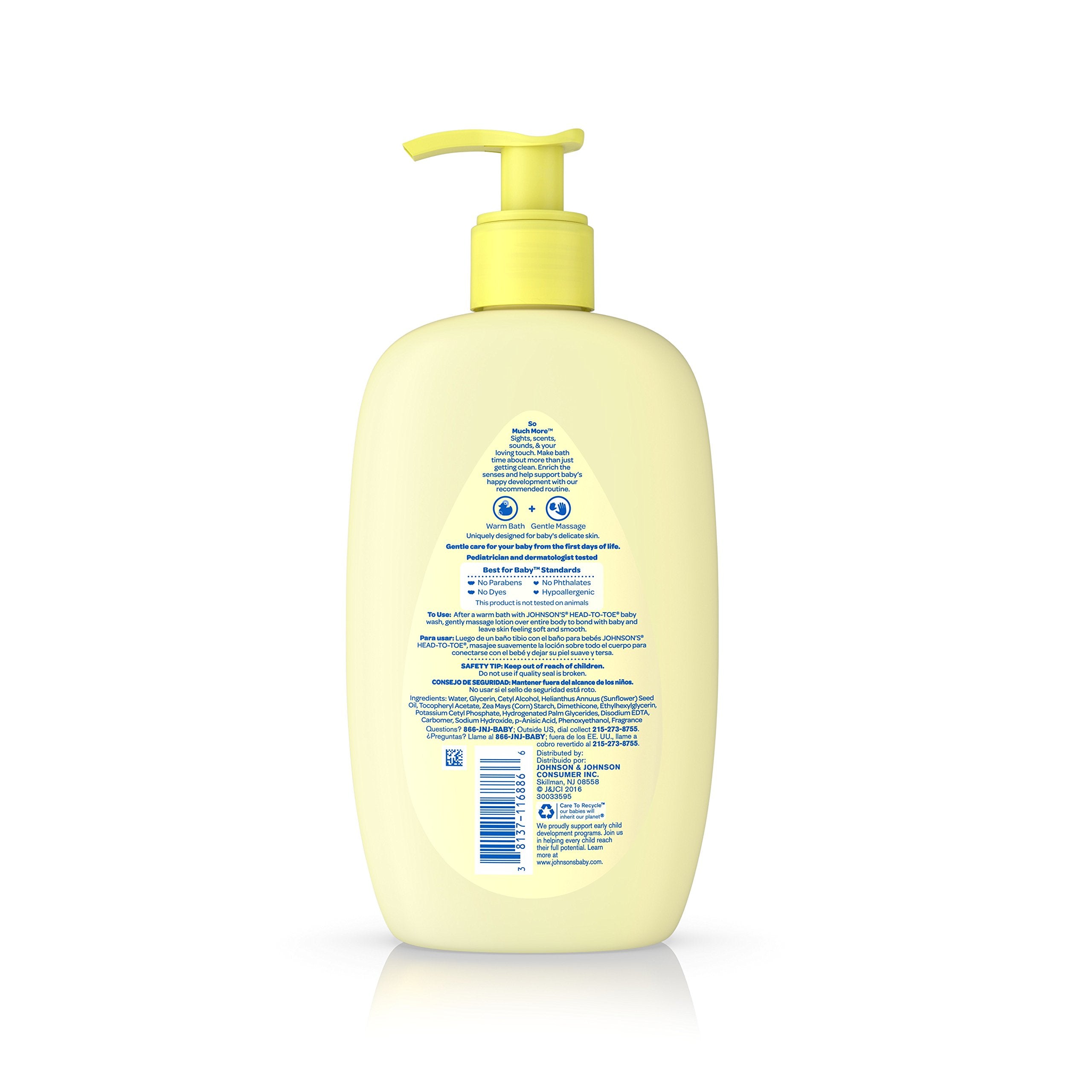 Soft-skin results after using Johnson's Head-to-Toe Baby Lotion.
